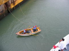 Line handlers in rowboat